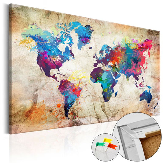 Korkbild - World Map: Urban Style  [Cork Map]