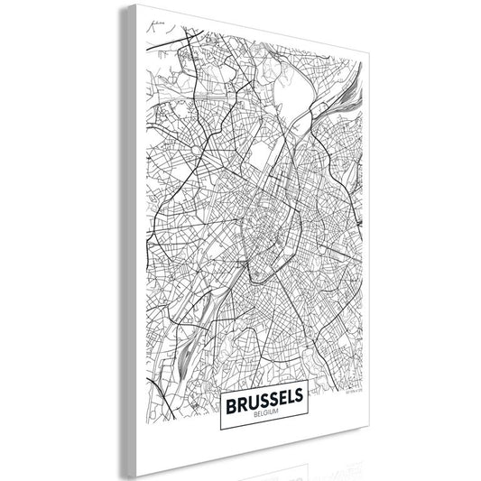 Wandbild - Map of Brussels (1 Part) Vertical