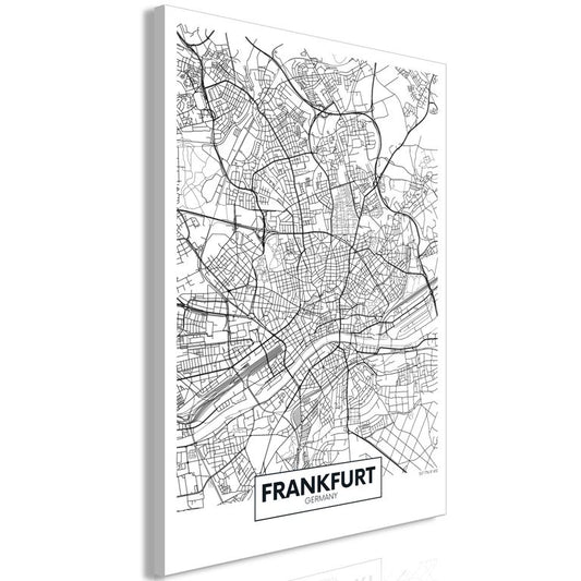 Wandbild - Map of Frankfurt (1 Part) Vertical