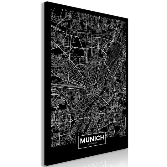 Wandbild - Dark Map of Munich (1 Part) Vertical