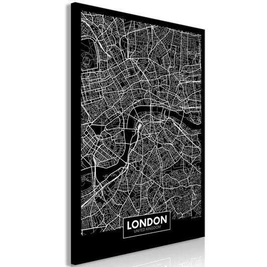 Wandbild - Dark Map of London (1 Part) Vertical