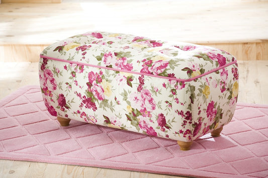 Cilek FLORA Truhe Hocker Sitzhocker Kinderzimmer Weiß/Rosa - Froschkönig24