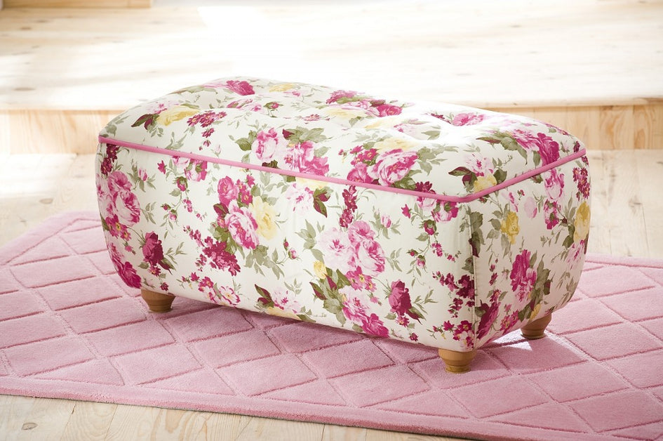 Cilek FLORA Truhe Hocker Sitzhocker Kinderzimmer Weiß/Rosa - Froschkönig24