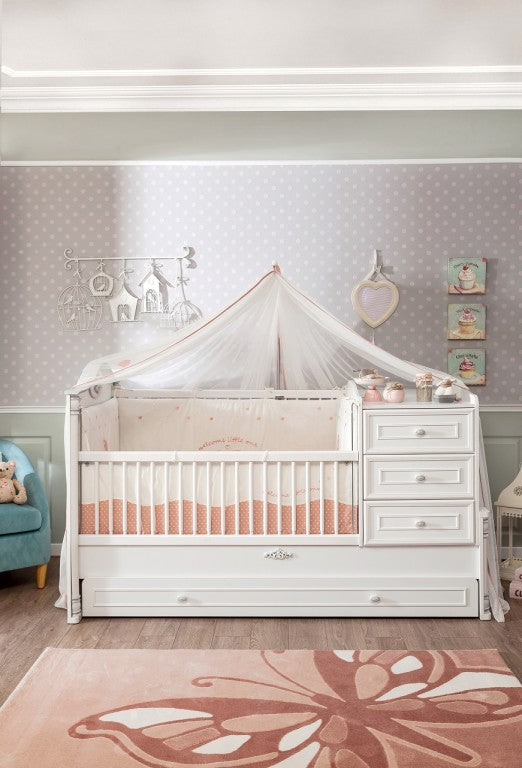 Cilek ROMANTIC BABY Babybett XL Bett Kinderbett Kinderzimmer Weiß - Froschkönig24