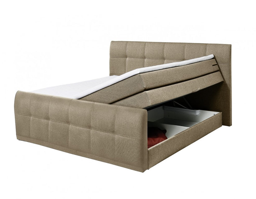 SACRAMENTO B Boxspringbett 180x200cm Bett Komfortbett Doppelbett Ehebett Sand - Froschkönig24