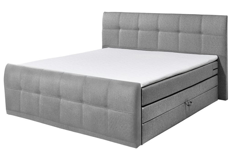 SACRAMENTO B Boxspringbett 180x200cm Bett Komfortbett Doppelbett Ehebett Grau - Froschkönig24