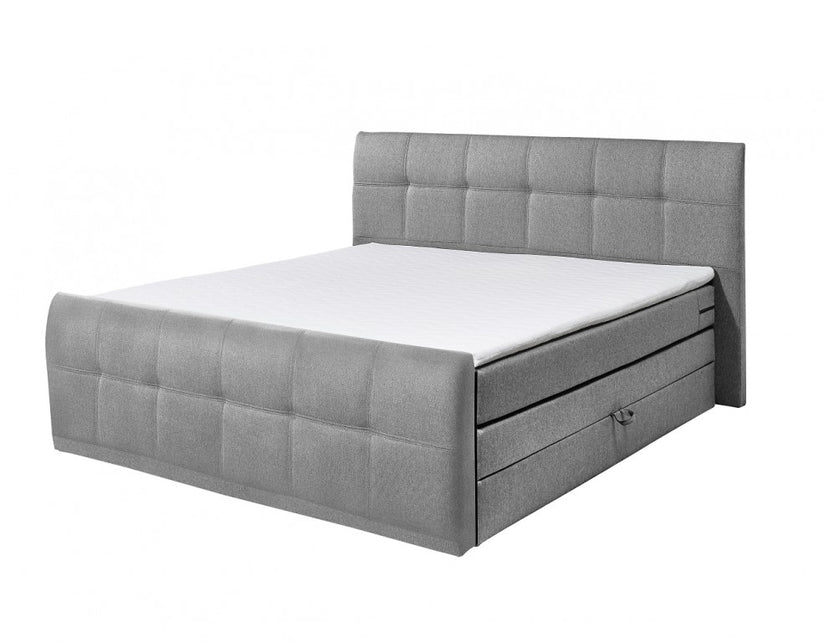 SACRAMENTO B Boxspringbett 180x200cm Bett Komfortbett Doppelbett Ehebett Grau - Froschkönig24