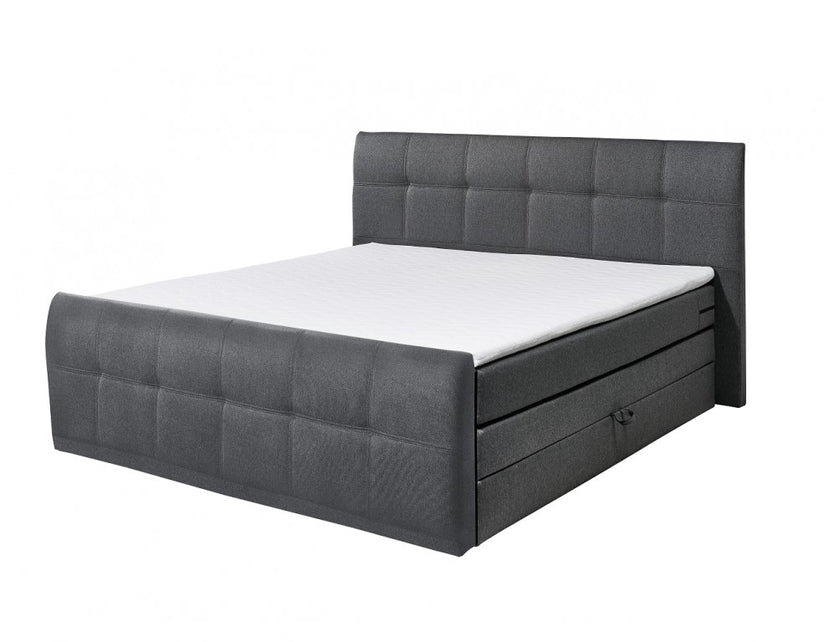 SACRAMENTO B Boxspringbett 180x200cm Bett Komfortbett Doppelbett Ehebett Anthrazit - Froschkönig24