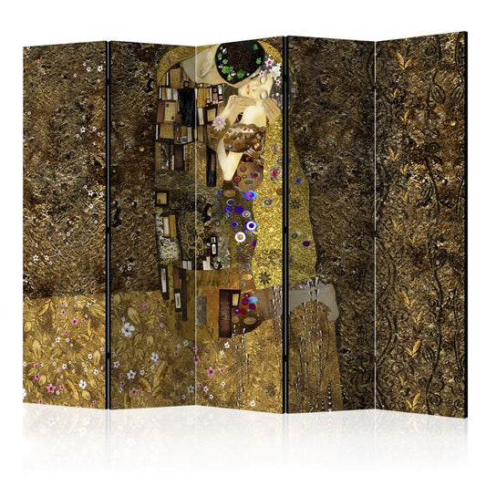 5-teiliges Paravent - Golden Kiss II [Room Dividers] 225x172 cm