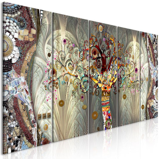 Wandbild - Tree of Life (5 Parts) Narrow 225x90 cm