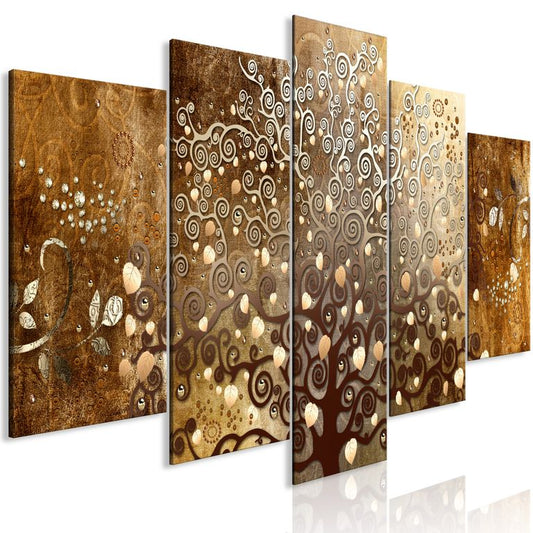 Wandbild - Falling Leaves (5 Parts) Wide 225x100 cm