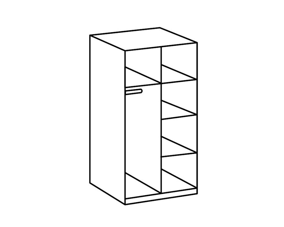 64373 Liverpool 2-türiger Kleiderschrank Plankeneiche / Graphit