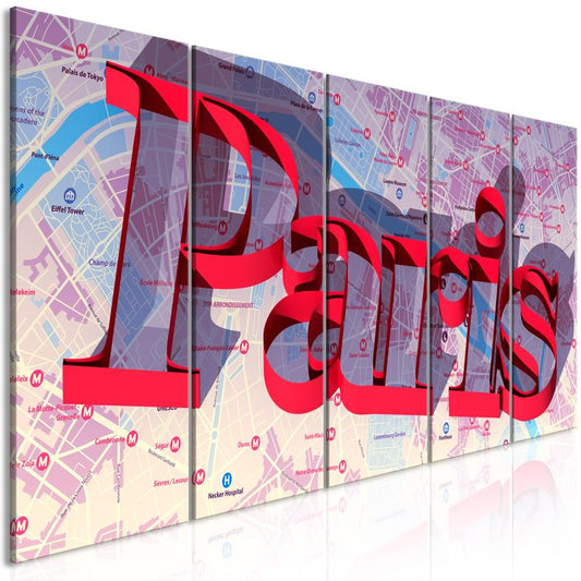 Wandbild - Red Paris (5 Parts) Narrow