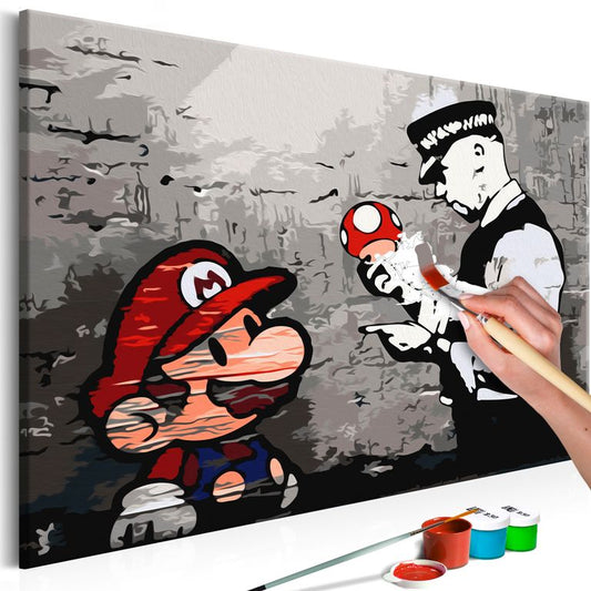 Malen nach Zahlen - Mario (Banksy) 60x40 cm