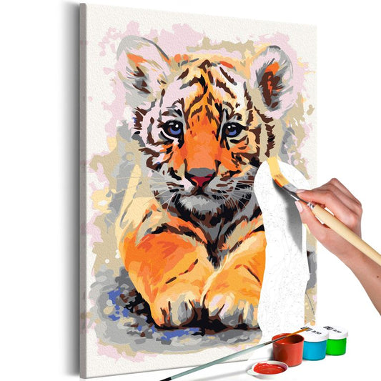 Malen nach Zahlen - Tiger-Baby 40x60 cm