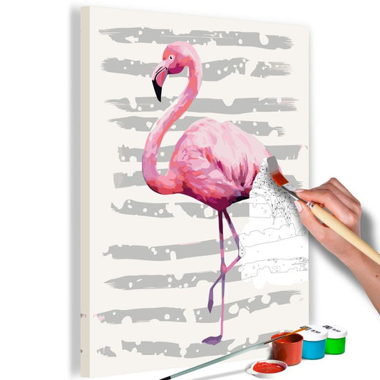 Malen nach Zahlen - Schöner Flamingo 40x60 cm