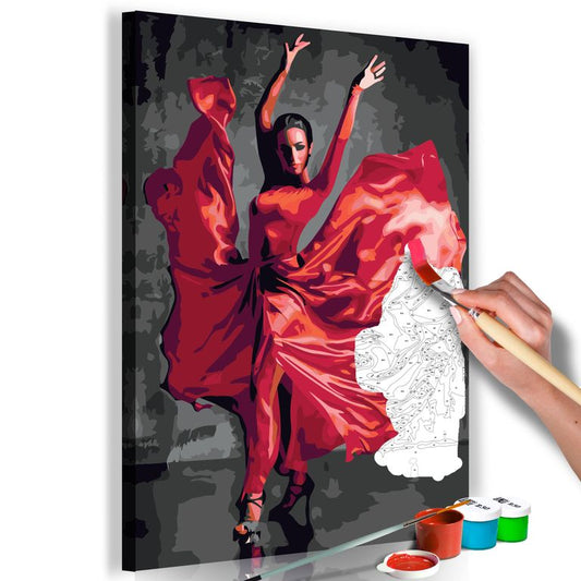 Malen nach Zahlen - Red Dress 40x60 cm