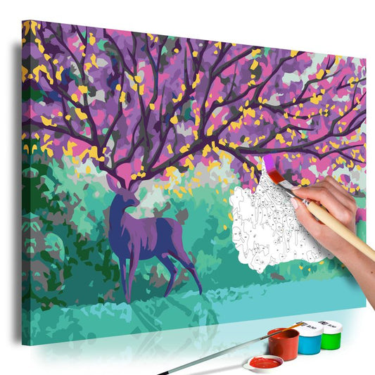 Malen nach Zahlen - Purple Deer 60x40 cm