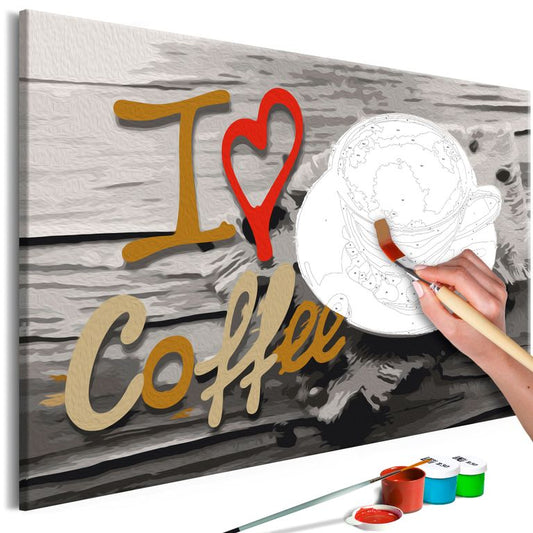 Malen nach Zahlen - I Love Coffee 60x40 cm