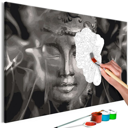 Malen nach Zahlen - Buddha in Black and White 60x40 cm