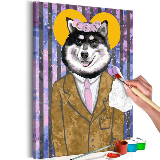 Malen nach Zahlen - Dog in Suit 40x60 cm