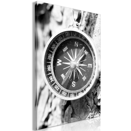 Wandbild - Black and White Compass (1 Part) Vertical