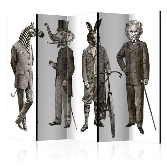 5-teiliges Paravent - Elegant Zoo II [Room Dividers] 225x172 cm