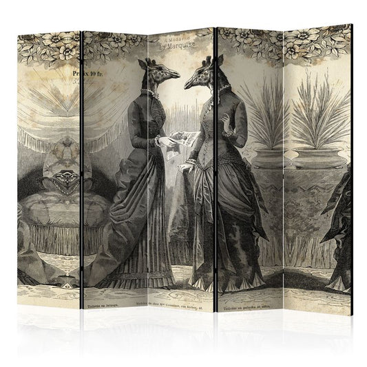 5-teiliges Paravent - Conversation II [Room Dividers] 225x172 cm