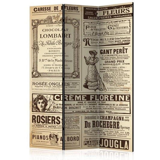 3-teiliges Paravent - Vintage Magazines [Room Dividers] 135x172 cm