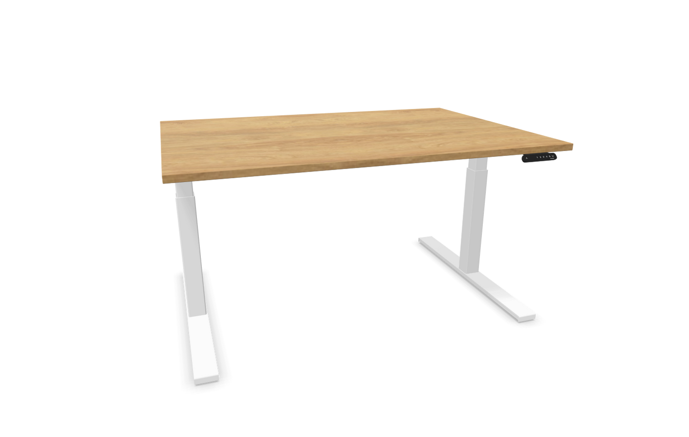 eModel 3.0 Schreibtisch, elektrisch höhenverstellbar, 140-200x100 cm (BxT), Gestell: Weiß