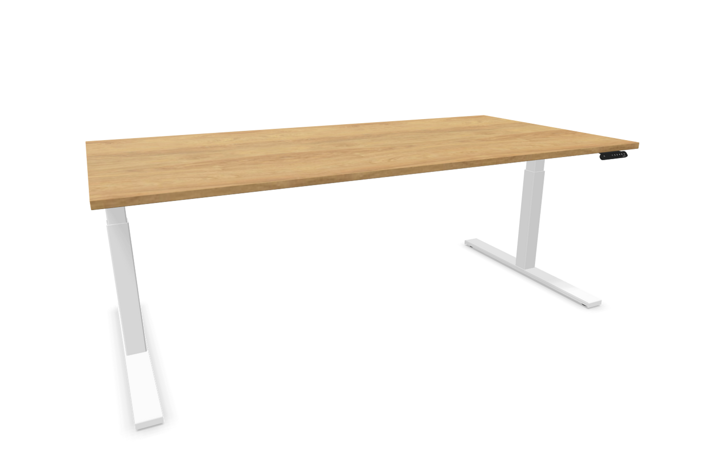 eModel 3.0 Schreibtisch, elektrisch höhenverstellbar, 140-200x100 cm (BxT), Gestell: Weiß