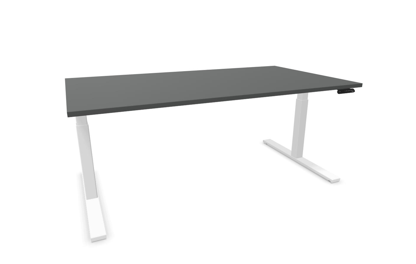 eModel 3.0 Schreibtisch, elektrisch höhenverstellbar, 140-200x100 cm (BxT), Gestell: Weiß