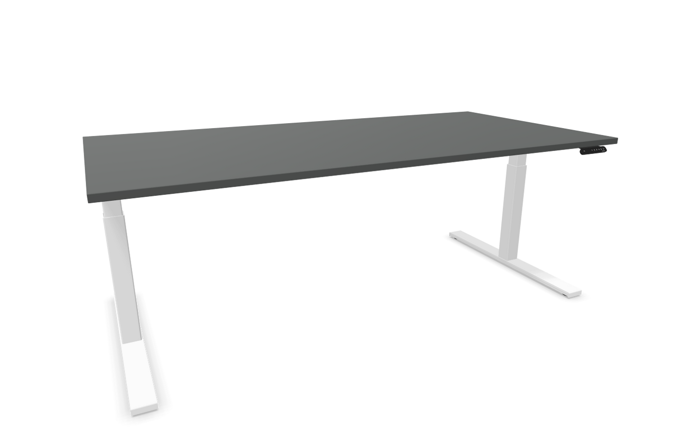 eModel 3.0 Schreibtisch, elektrisch höhenverstellbar, 140-200x100 cm (BxT), Gestell: Weiß