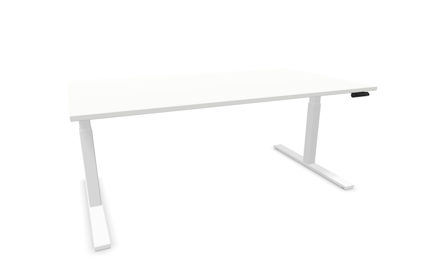 eModel 3.0 Schreibtisch, elektrisch höhenverstellbar, 140-200x100 cm (BxT), Gestell: Weiß