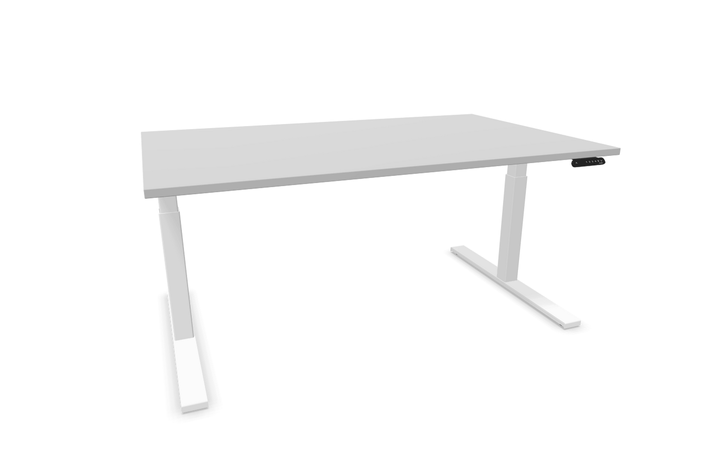 eModel 3.0 Schreibtisch, elektrisch höhenverstellbar, 140-200x100 cm (BxT), Gestell: Weiß