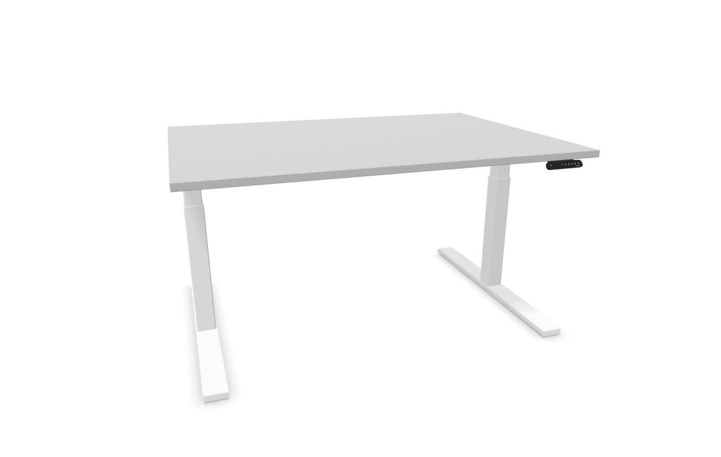 eModel 3.0 Schreibtisch, elektrisch höhenverstellbar, 140-200x100 cm (BxT), Gestell: Weiß