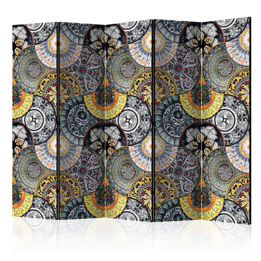 5-teiliges Paravent - Painted Exoticism II [Room Dividers] 225x172 cm