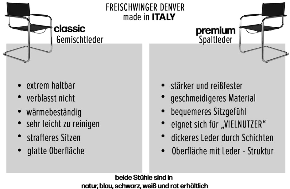 Denver Freischwinger schwarz Klassiker  Besucherstuhl Leder schwarz - Froschkönig24