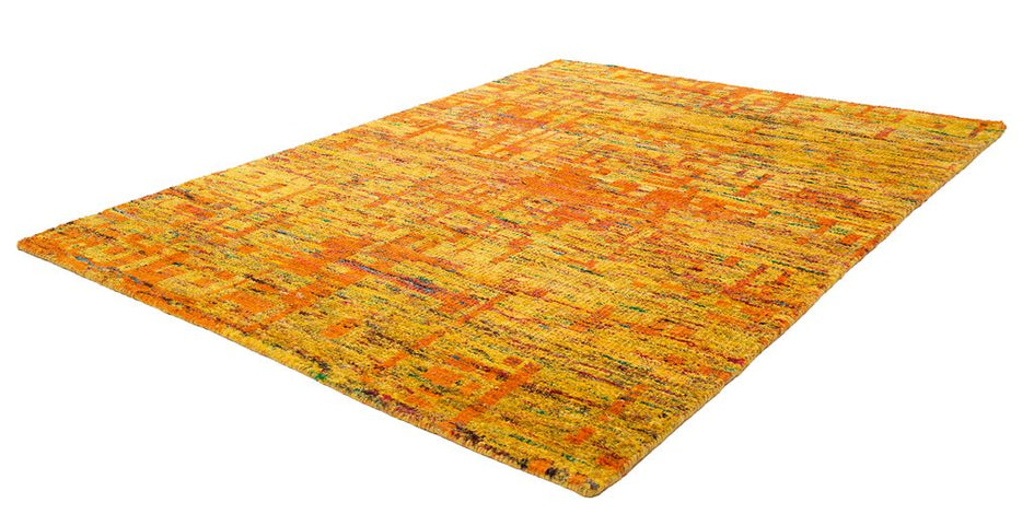 15163 Teppich Handgemacht Saree Seide Gold 80x150 cm - Froschkönig24