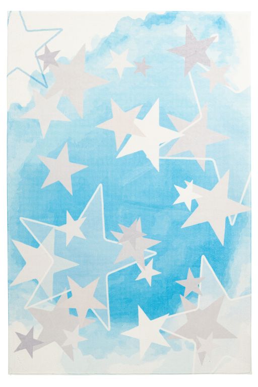 My Stars Teppich mit Print, verschiedene Größen, handgetuftet, Blau