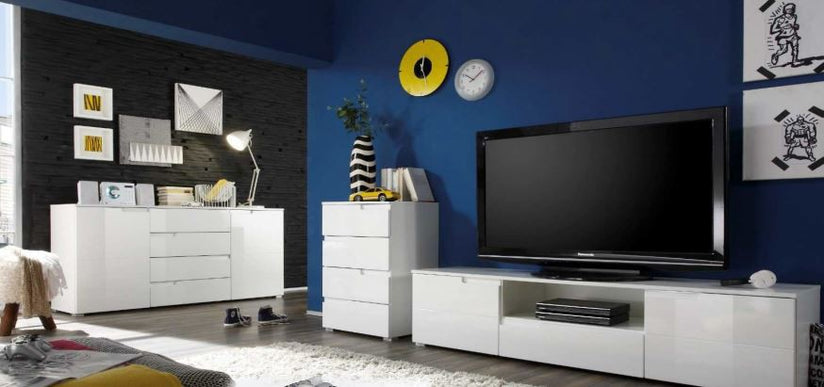 Spice Kommode Sideboard Anrichte Hochglanz weiß - Froschkönig24