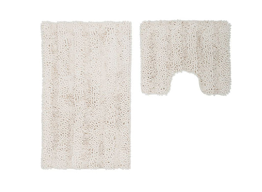 15264 Badteppich 2erSet Cream Creme 55x90/45 cm - Froschkönig24